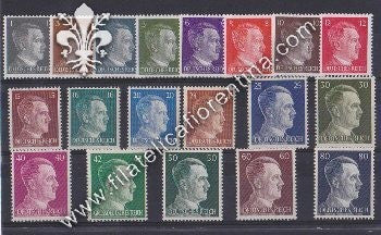 Germania 1941 III° Reich - Serie ordinaria con effige di Adolf Hitler 19 francobolli