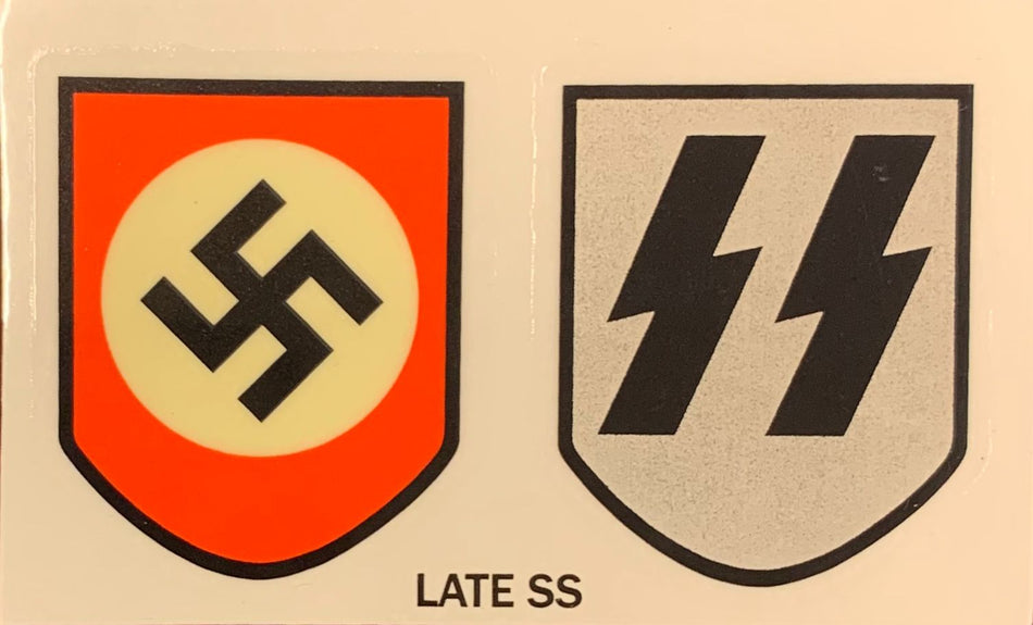 Decal per elmetto - Reparti Waffen SS , 2° modello - Sfondo bianco
