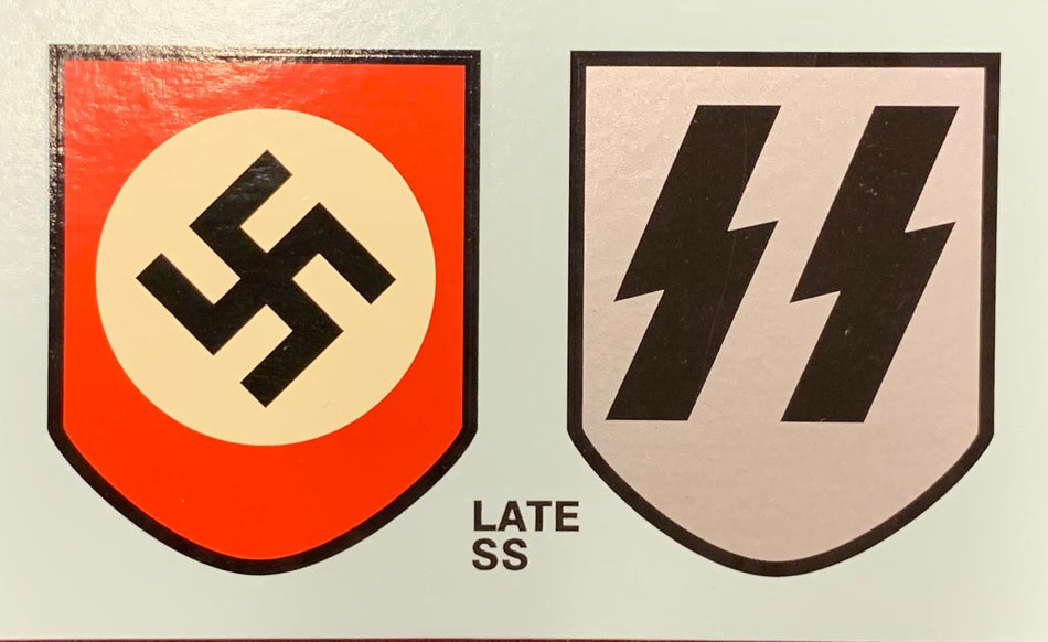 Decal per elmetto - Reparti Waffen SS , 2° modello - Sfondo celeste