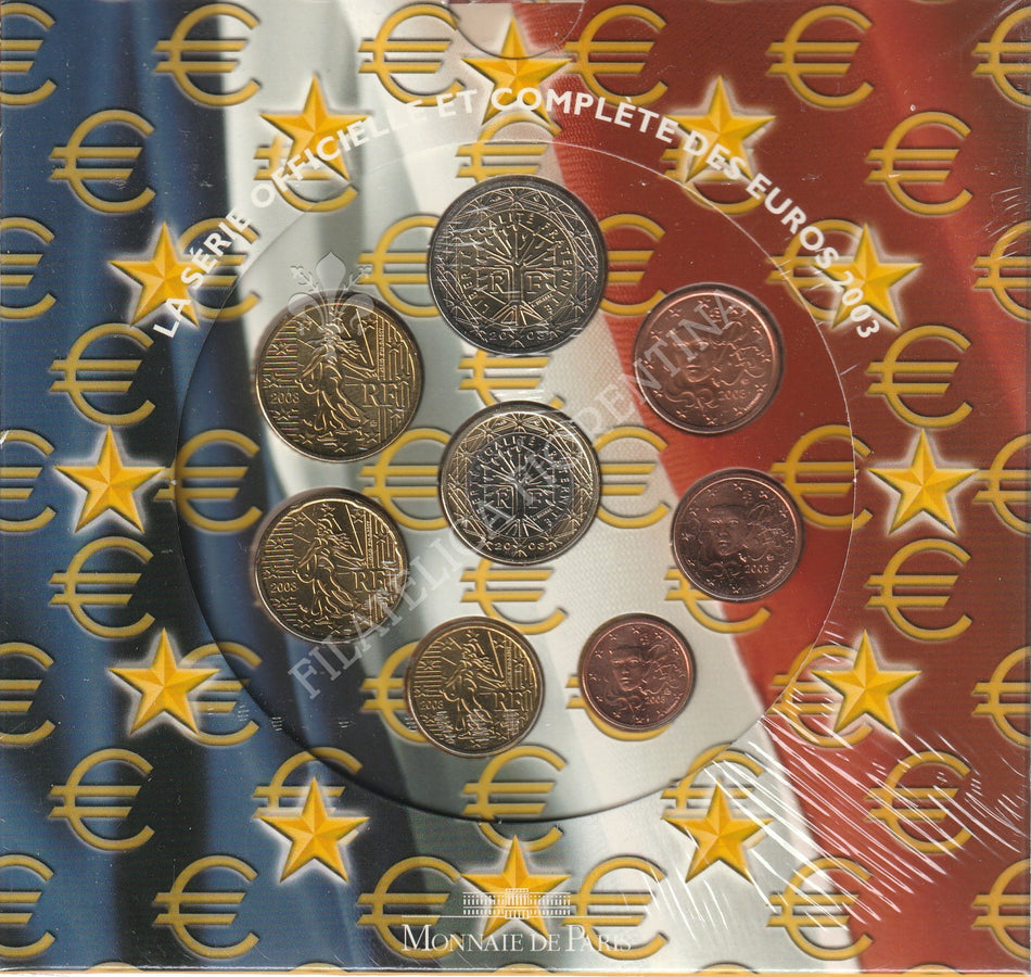 Divisionale Euro Francia - Serie completa - Anno 2003 (Tiratura 120.000)