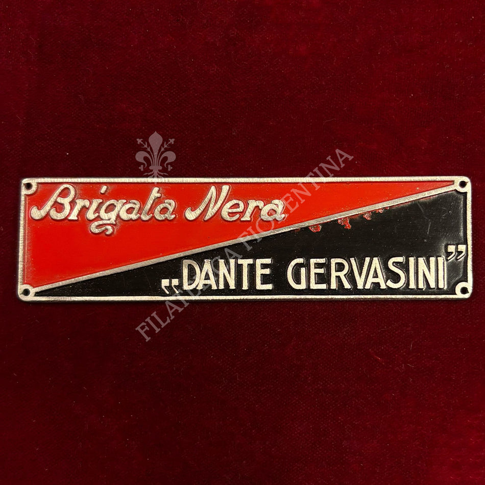 Placchetta in lamierino della Brigata Nera “Dante Gervasini” (difettato)