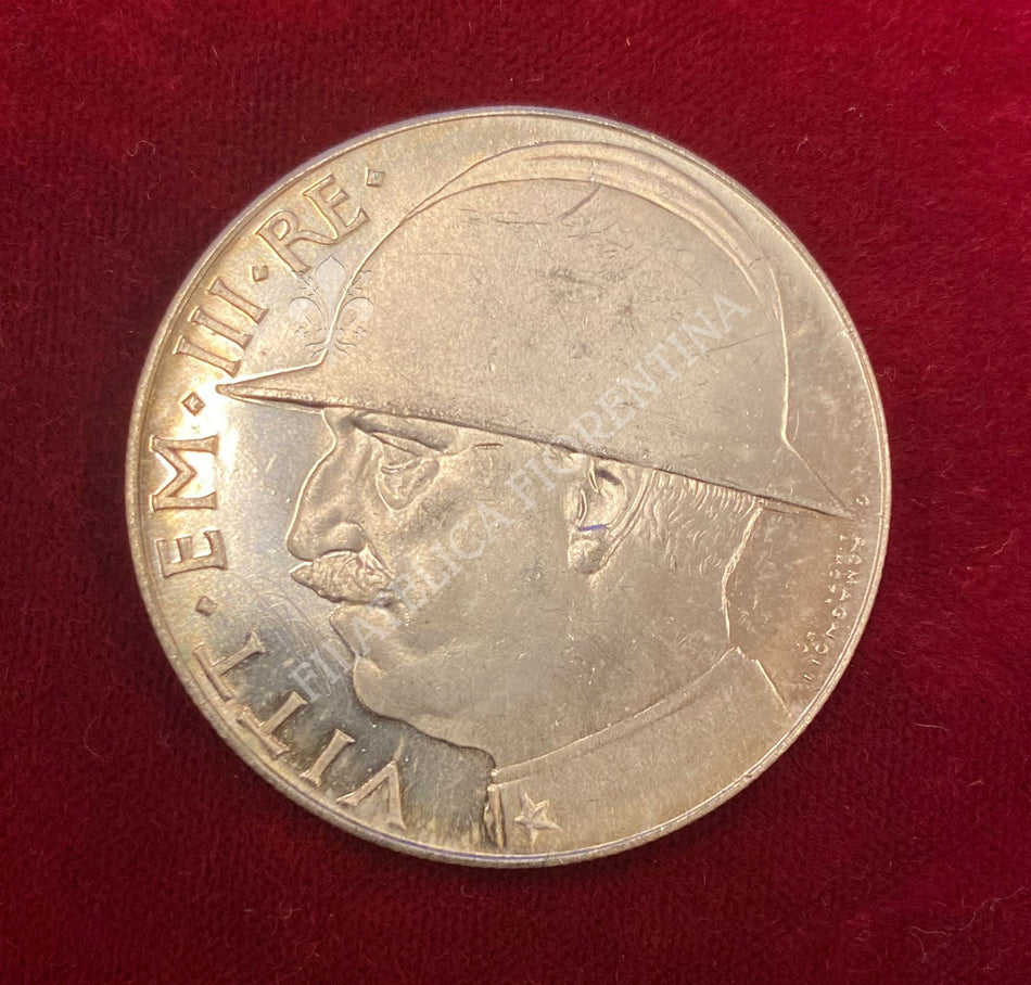 Riproduzione Moneta Regno d'Italia - 20 Lire Elmetto  V.E. III 1928
