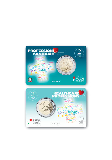 Italia 2021 - 2 Euro COINCARD "Professioni sanitarie" GRAZIE