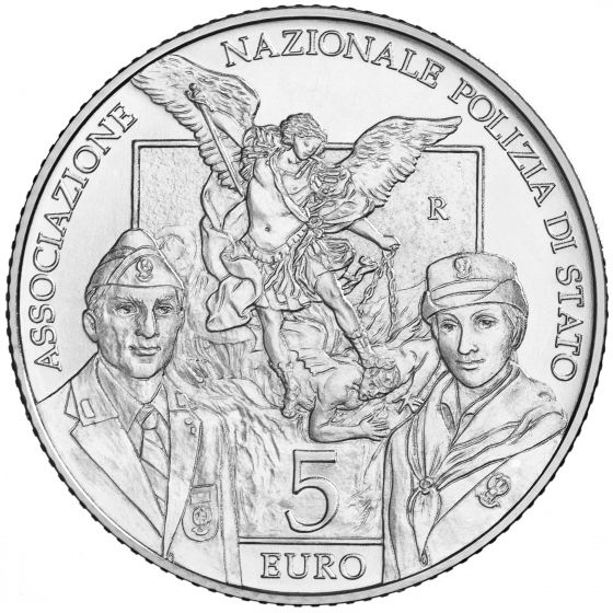 Italia 2018 - 5 Euro Argento 925/°°° "50° Anniversario della nascita dell'Associazione Nazionale Polizia di Stato"