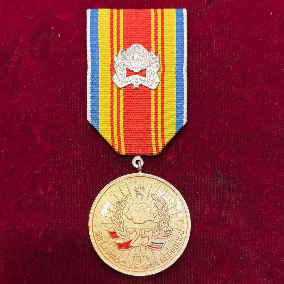 Romania - Medaglia commemorativa per i 25° anniversario della proclamazione  della Repubblica