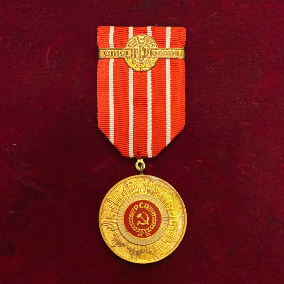 Romania - Medaglia commemorativa del 50° anniversario del Partito Comunista