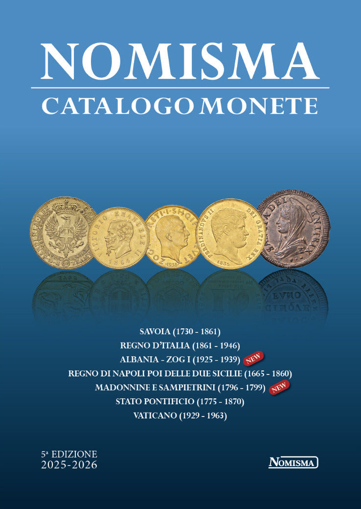 Catalogo Monete Italiane con valutazioni ed. 2025-2026 Tutte le monete hanno foto a colori, descrizioni, dettagli di zecca, rarità e prezzi di mercato in 4 gradi di conservazione.