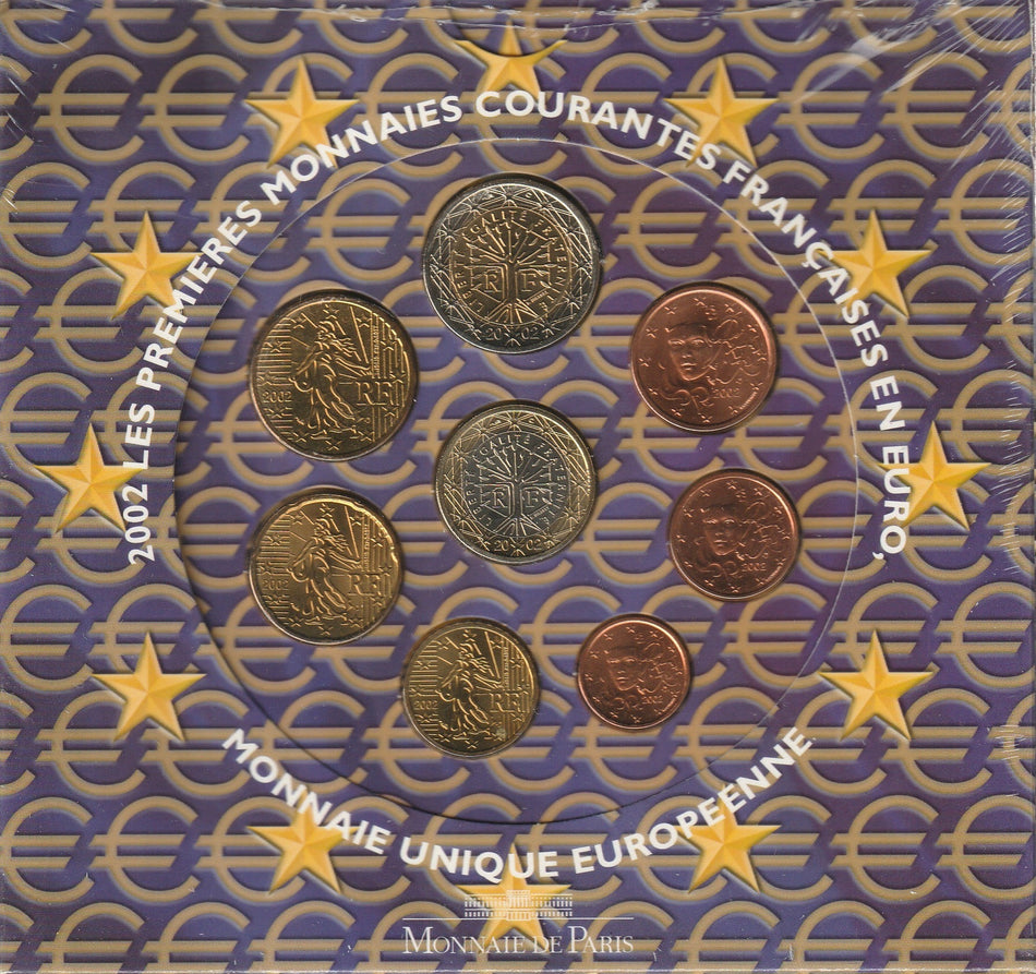 Divisionale Euro Francia - Le prime monete in Euro - Anno 2002