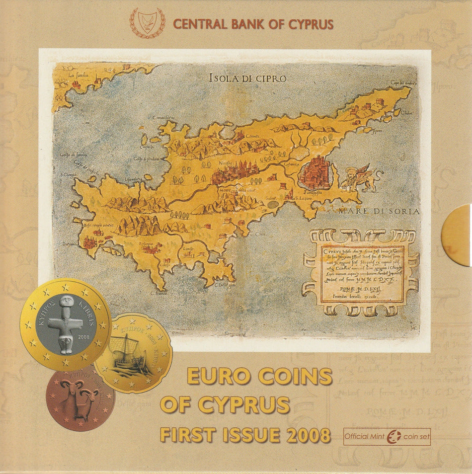 Divisionale Euro Cipro - Prima pubblicazione - Anno 2008 Tiratura 70.000