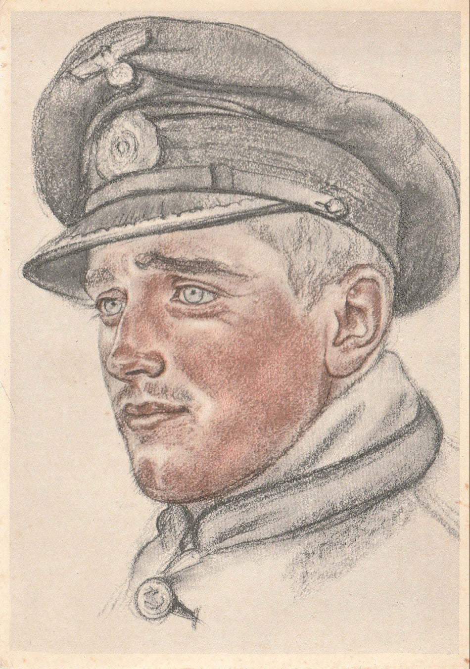 Cartolina propaganda Tedesca "Unsere U-Boot Waffe W.Willrich: Erster Wachoffizier auf Kptlt. Schulzes U-Boot"