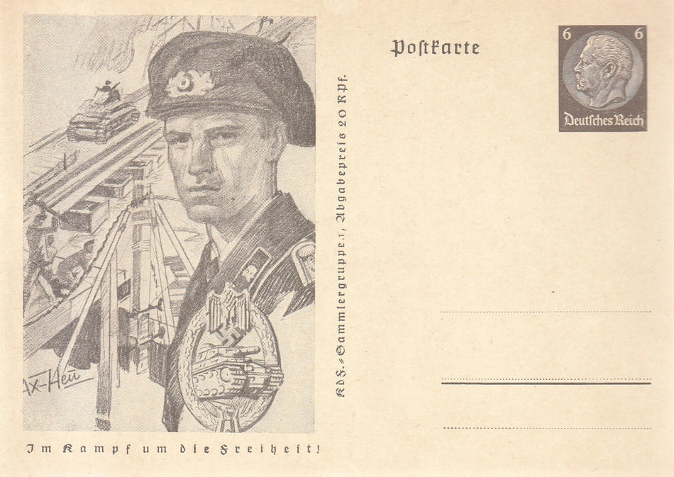 Cartolina propaganda Tedesca "Im Kampf um die Freiheit!" 1941