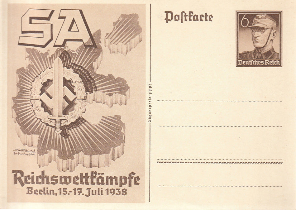 Cartolina propaganda per il Raduno delle S.A. a Berlino del 1938