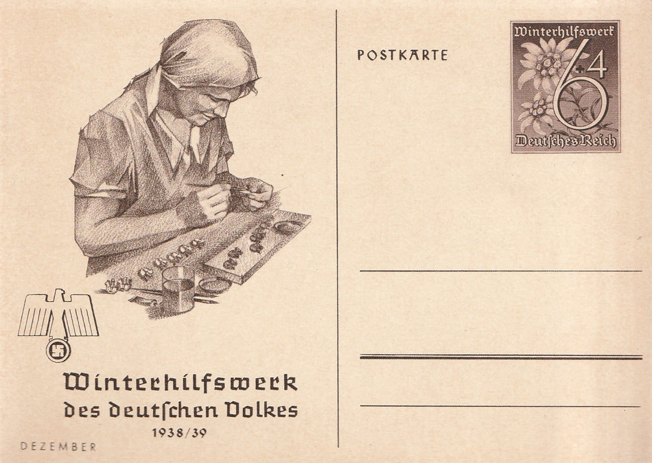 Cartolina propaganda Tedesca "Winterhilfswerk des Deutschen Volkes - Dezember 1938/39"