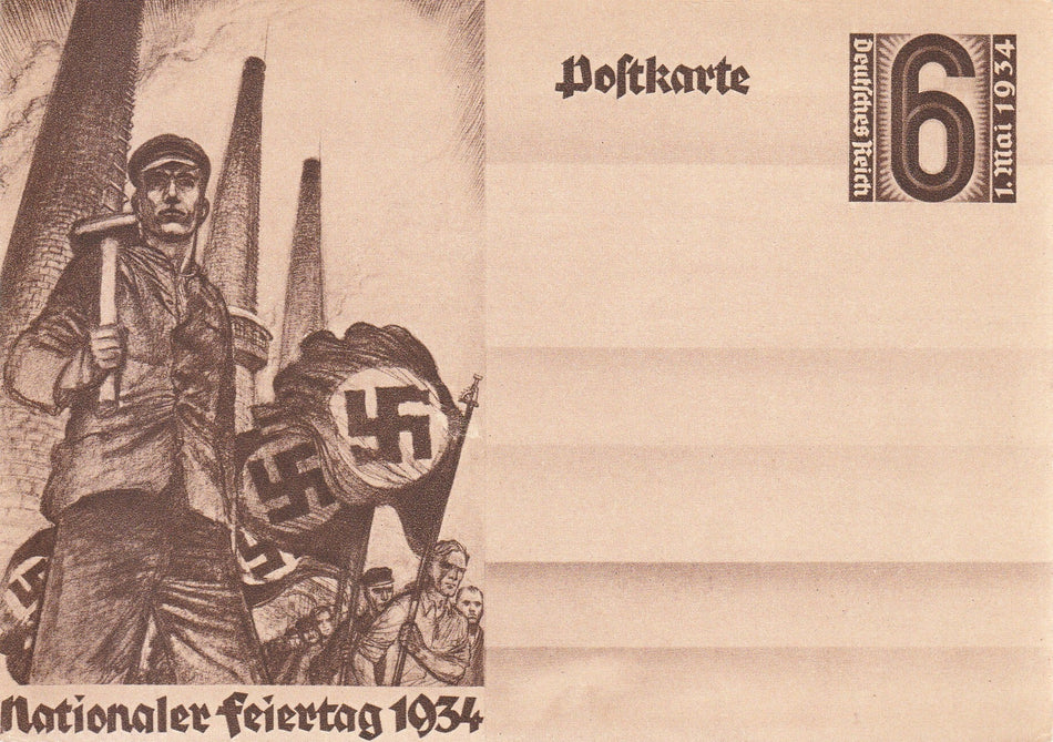 Cartolina commemorativa "Nationaler Feiertag 1934" (1° Maggio 1934 - Festa dei lavoratori)