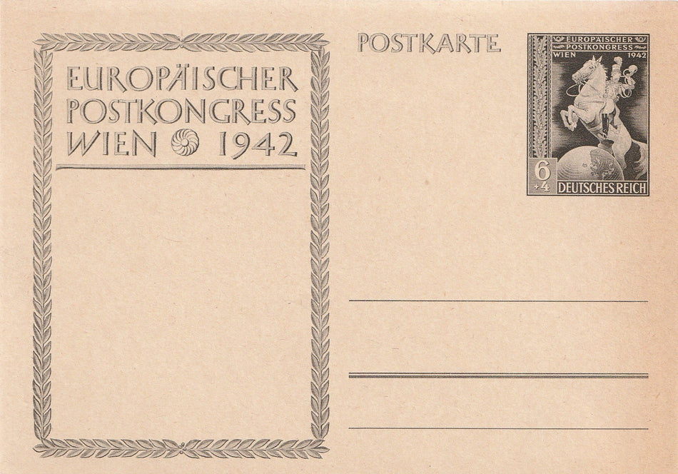 Cartolina propaganda Tedesca "Europäische Postkongress Wien 1942" (Congresso Postale Europeo di Vienna)