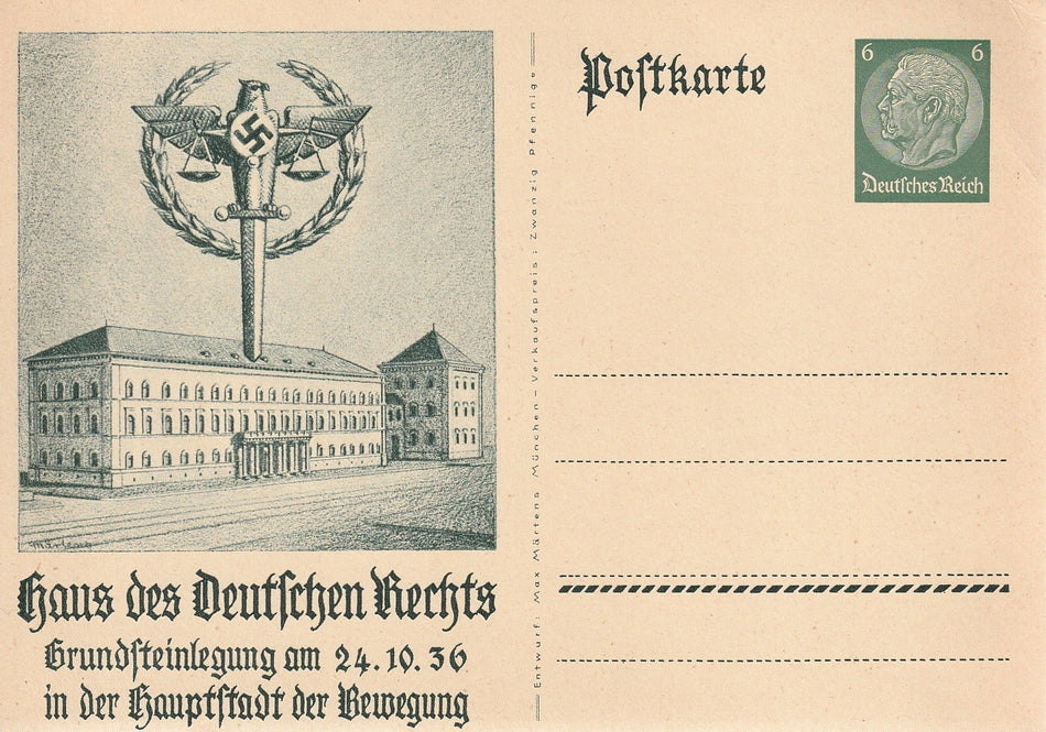 Cartolina postale "Haus des Deutschen Rechts  - 1936"