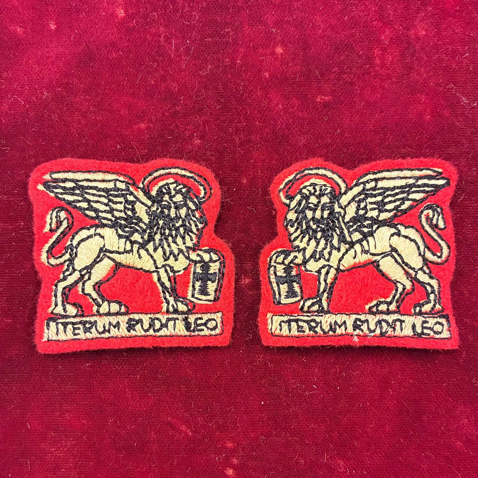 Coppia di distintivi da truppa del Battaglione San Marco