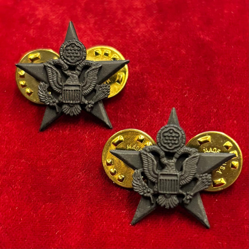 Distintivi "BOS General Staff" - in metallo nero - (Venduti in coppia)