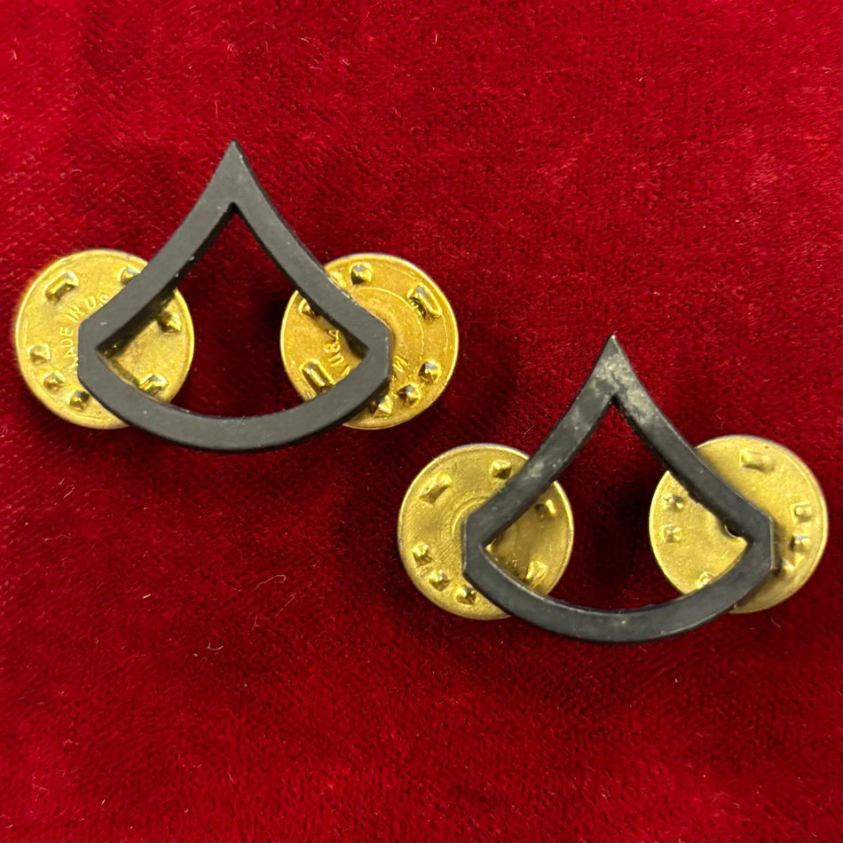 Gradi "Private First Class" - in metallo nero - (Venduti in coppia)