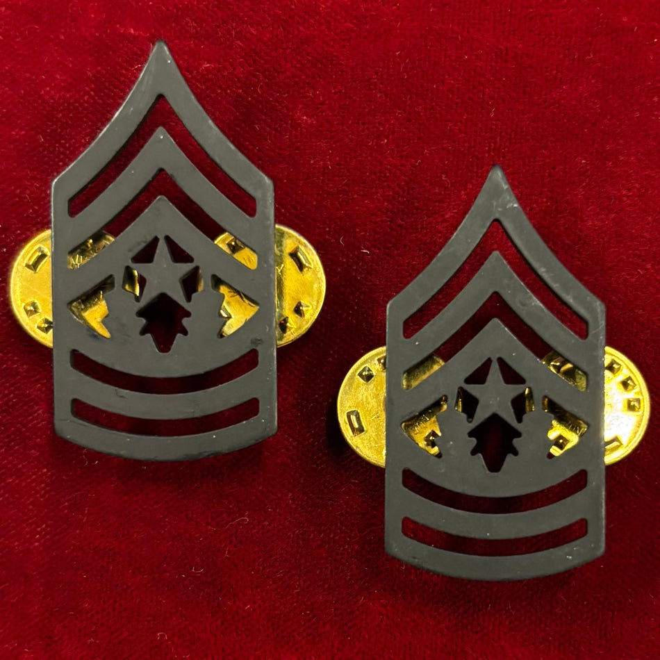 Gradi "Command Sergeant Major" - in metallo nero - (Venduti in coppia)