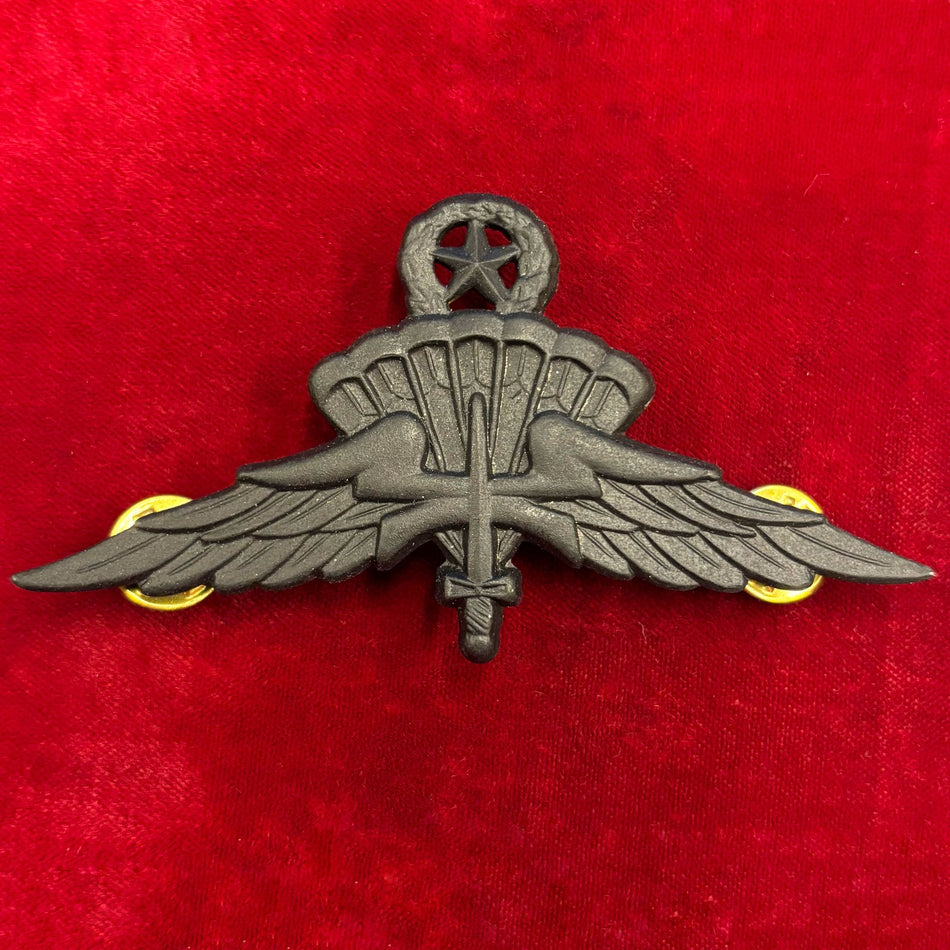 U.S. Army - Distintivo "Master Military Freefall Parachutist" - in metallo nero