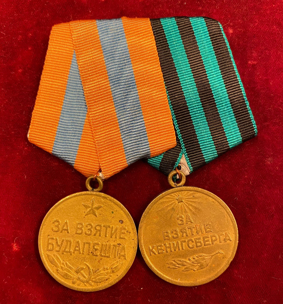 Unione Sovietica - Coppia di medaglie "Presa di Budapest e Königsberg - 1° modello