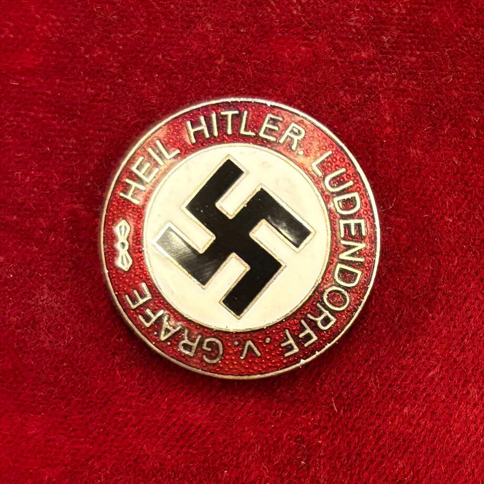 Distintivo da petto "Heil Hitler - Ludendroff v. Graffe - Sympathie Abzeichen"