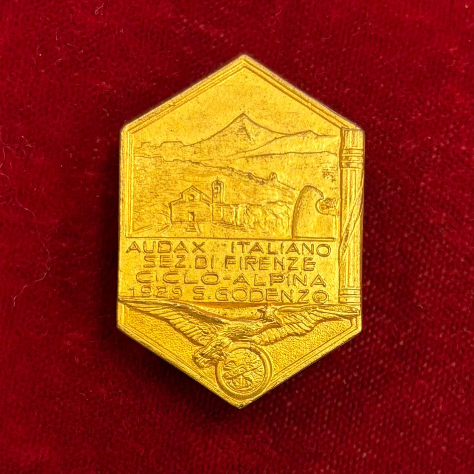 Distintivo "Audax Italiano - Sez. di Firenze - Ciclo-Alpina - 1929 S. Godenzo"