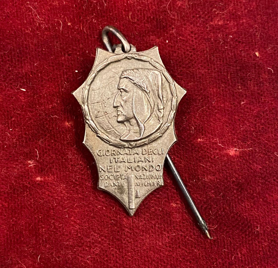 Ventennio fascista - Distintivo "Giornata degli Italiani nel mondo - Società Dante Alighieri"