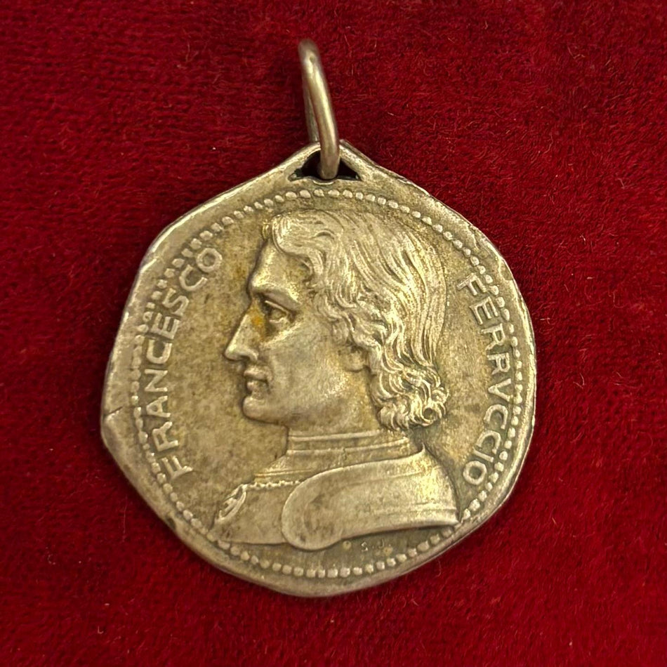 Medaglia in argento "Regio Incrociatore corazzato Francesco Ferruccio - Aprile 1905" (S. J.)