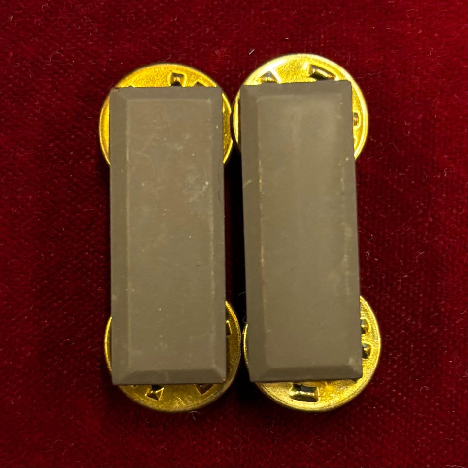 Second Lieutenant Rank Officer / Gradi sottotenente in metallo DARK  BROWN (venduto in coppia)