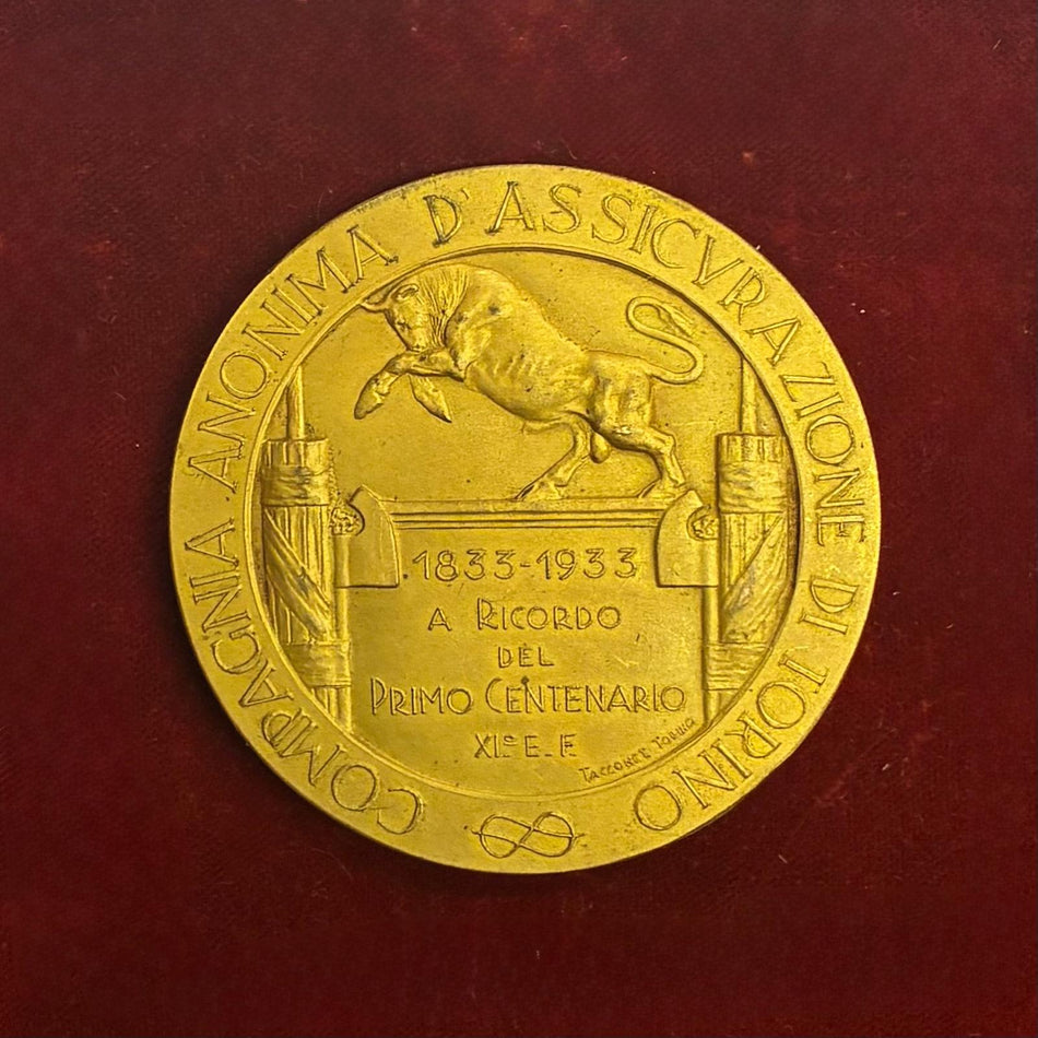 Medaglia commemorativa Compagnia anonima d'Assicurazione di Torino - 1833 - 1933