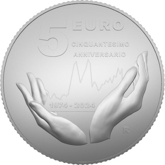 Italia 2024 - 5 Euro Argento 925/°°° "50° Anniversario dell’istituzione della Commissione Nazionale per le Società e la Borsa" CONSOB