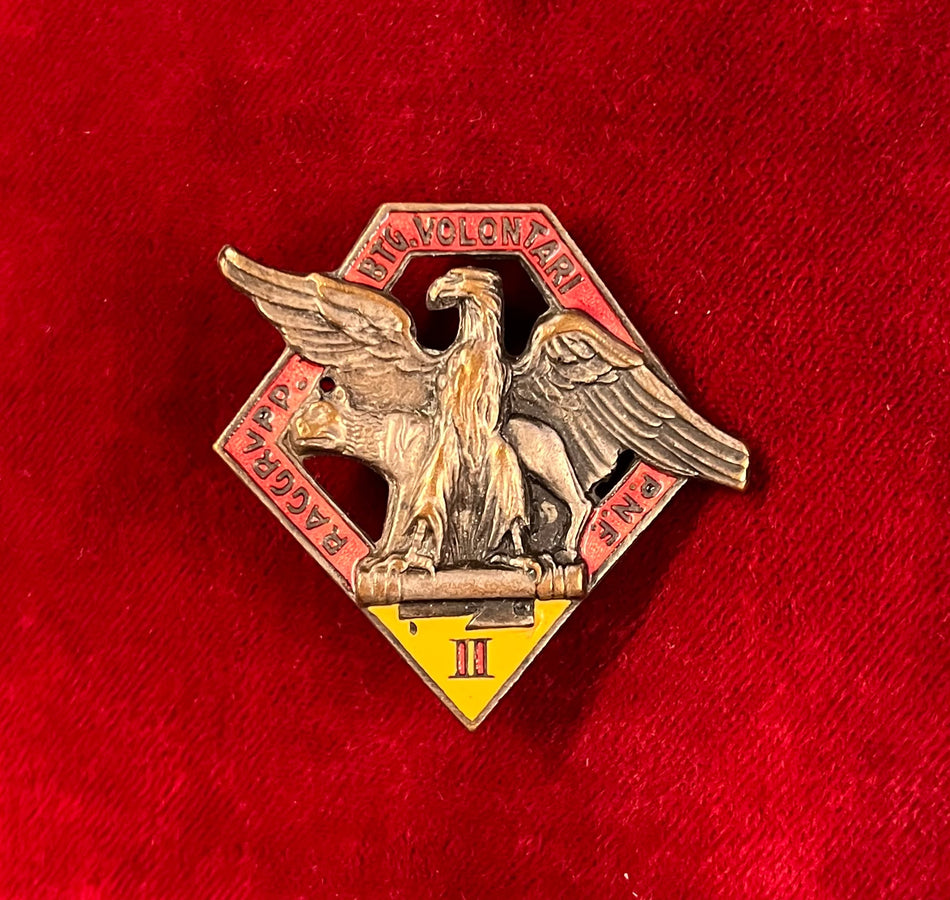 Distintivo MVSN II° Raggruppamento "Battaglione Volontari PNF" Campagne d'Africa