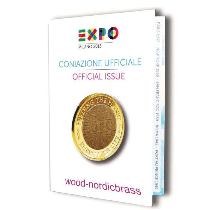 Medaglia ufficiale Milano Expo - nordicbrass e legno