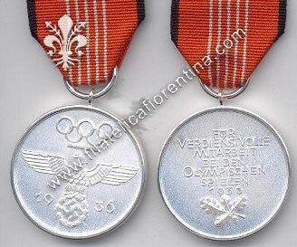 Medaglia per le Olimpiadi di Berlino del 1936 - senza spillo sul retro del nastro