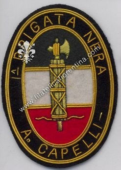 Distintivo in stoffa della 1^ BRIGATA NERA ATHER CAPELLI TORINO