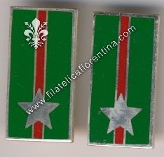 Mostrine in metallo del 28° Reggimento Pavia - Dim. mm 33x16