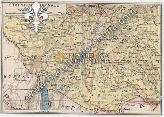 Cartina Geografica "Etiopia Meridionale"- N° 7 della Serie A.O. - Non viagg.