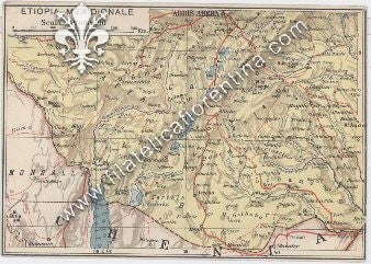 Cartina Geografica "Etiopia Meridionale"- N° 7 della Serie A.O. - Non viagg.