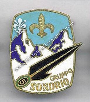 Gruppo artiglieria da montagna "SONDRIO" 1953/89. Dorato- Smaltato- Non marcato.