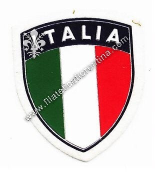 Distintivo con scritta ITALIA e tricolore - mod. plastificato