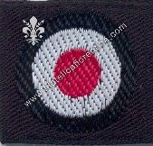 Coccarda tricolore su fondo nero - in raso