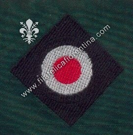 Coccarda tricolore su fondo nero - in raso