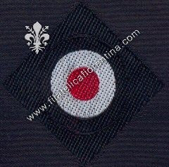 Coccarda tricolore su fondo nero - in raso