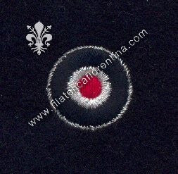 Coccarda tricolore da Ufficiale su fondo nero - in panno