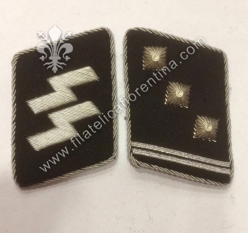 Mostrine da Ufficiale SS - Grado Obersturmführer - Complete di chiodi