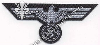 Aquila da truppa su fondo verde scuro in seta