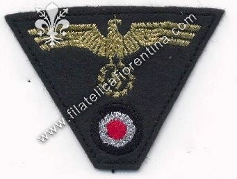 Fregio da Generale da bergmütze  mod.  a  " V "  su fondo verde scuro ( in panno)