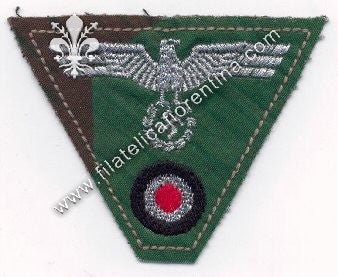 Fregio da Ufficiale da bergmütze mod. a " V " su fondo verde mimetico